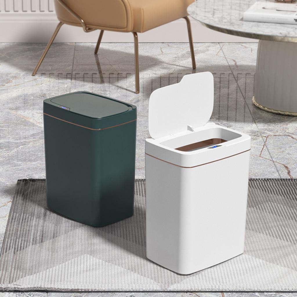 Intelligent Trash Container with Sensors Lid Fashion Automatic Garbage Can for Various Room Placement Trash Bin