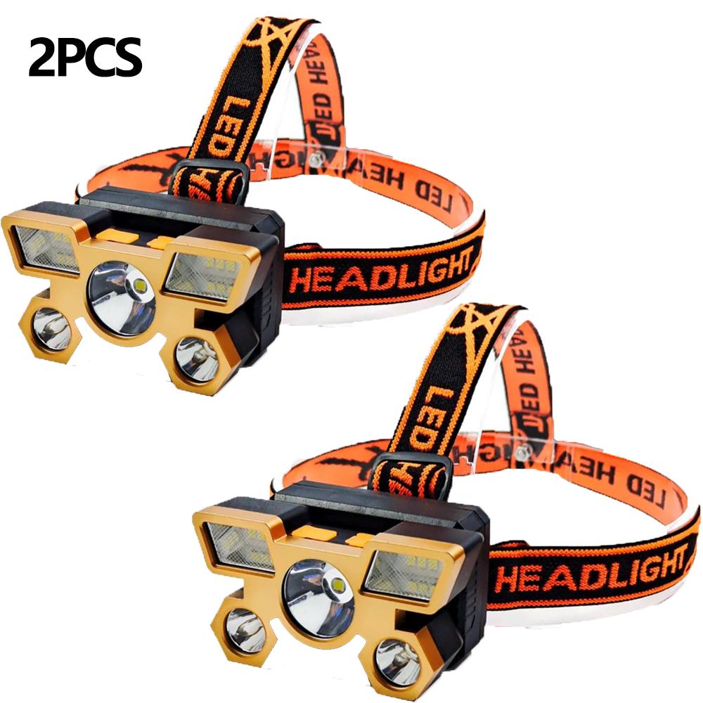 Powerful USB Rechargeable  5LED Headset Flashlight Outdoor Portable Fishing CampingHeadlights Hunting Torch HikingFront Lanterns