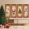 4pcs Large Size Christmas Hanging Flag Elk Rectangular Merry Christmas Banner Santa Claus Printed Xmas Cloth Wall Couplet