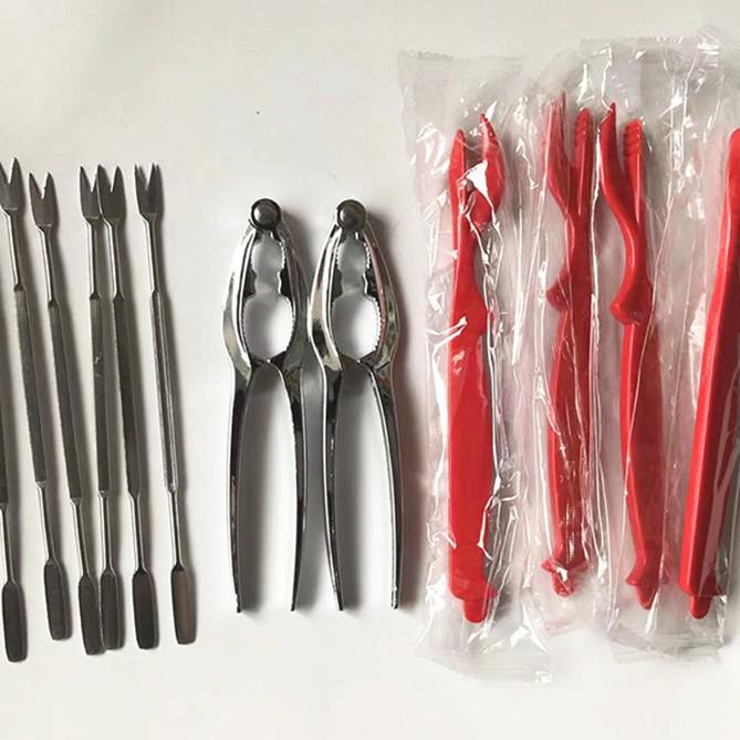 Zinc Alloy Crab Claw Tool Set - 12-Piece Crab Clip & Eating Set