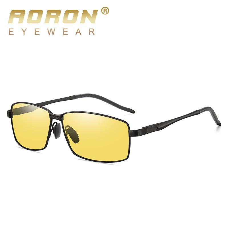 Fashion Polarized Sunglasses Men'S Driving Uv Protection Sunglasses Metal Color Changing Night Vision Sunglasses A770