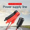 for w/ Battery Clamp Battery Clip-On & Cigarette Lighter Extension Cord Plug Soc