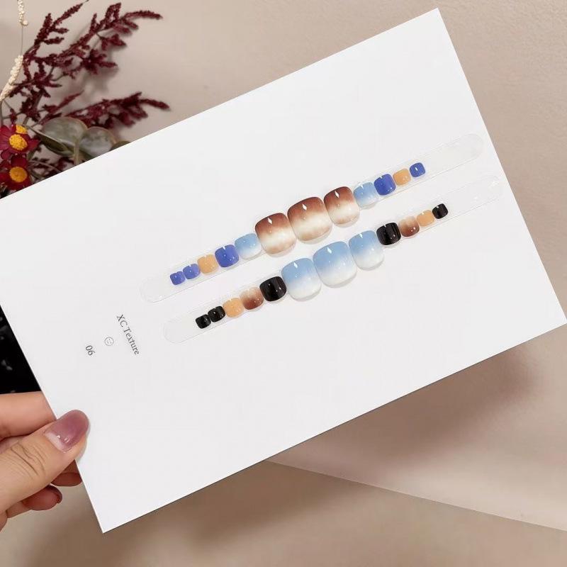 Elegant Dopamine Gradient Removable Summer Toe Nail Stickers