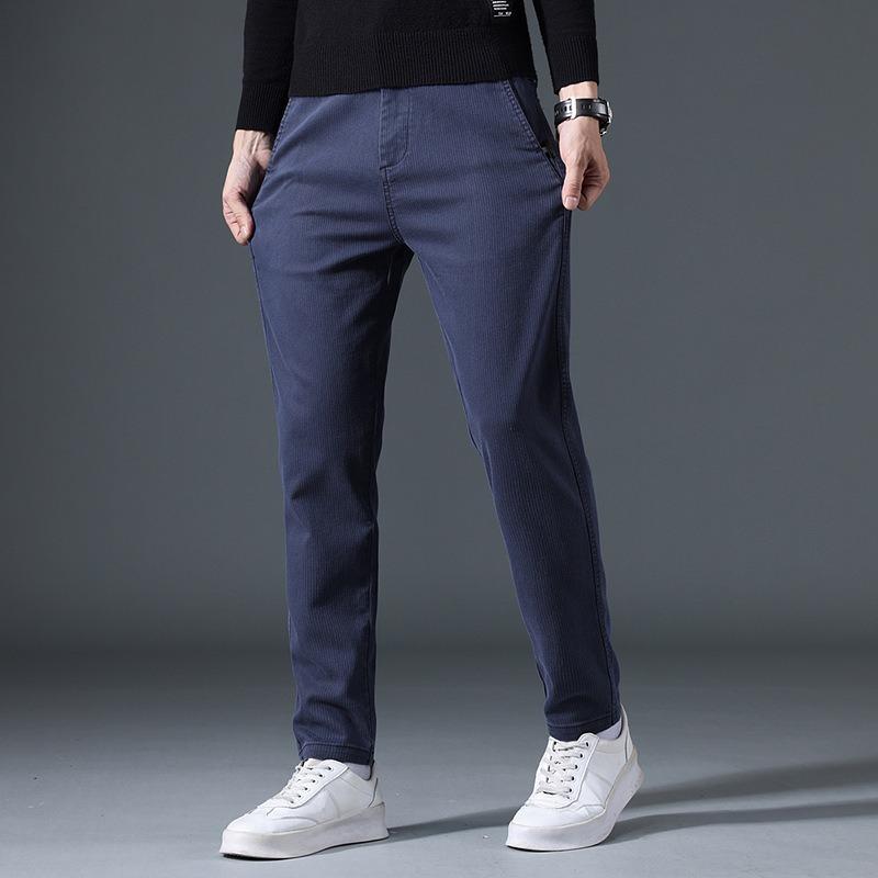 Boutique men's pants do not pick the body straight trousers men's elastic and comfortable versatile light business casual pants men's