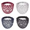 4Pcs Women Headband Floral Lace Hollow Design Faux Pearls Hair Hoop Boho Style Wide Elastic Hair Accessories
