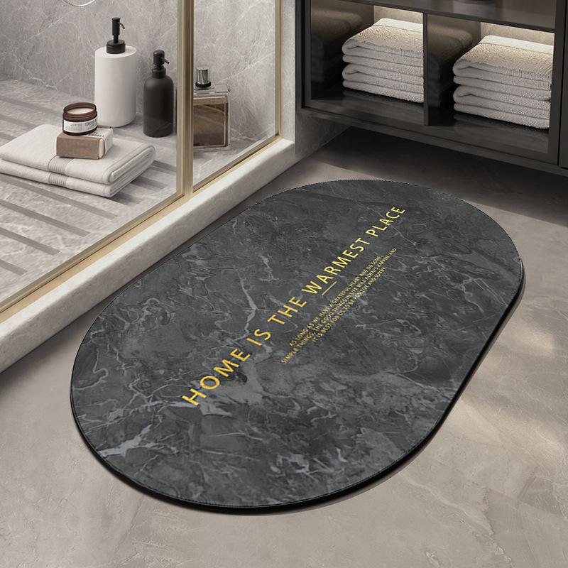 Modern Simple Marble Bathroom Toilet Water Absorption Quick-drying Pad Rubber Non-slip Home Entrance Door Mat