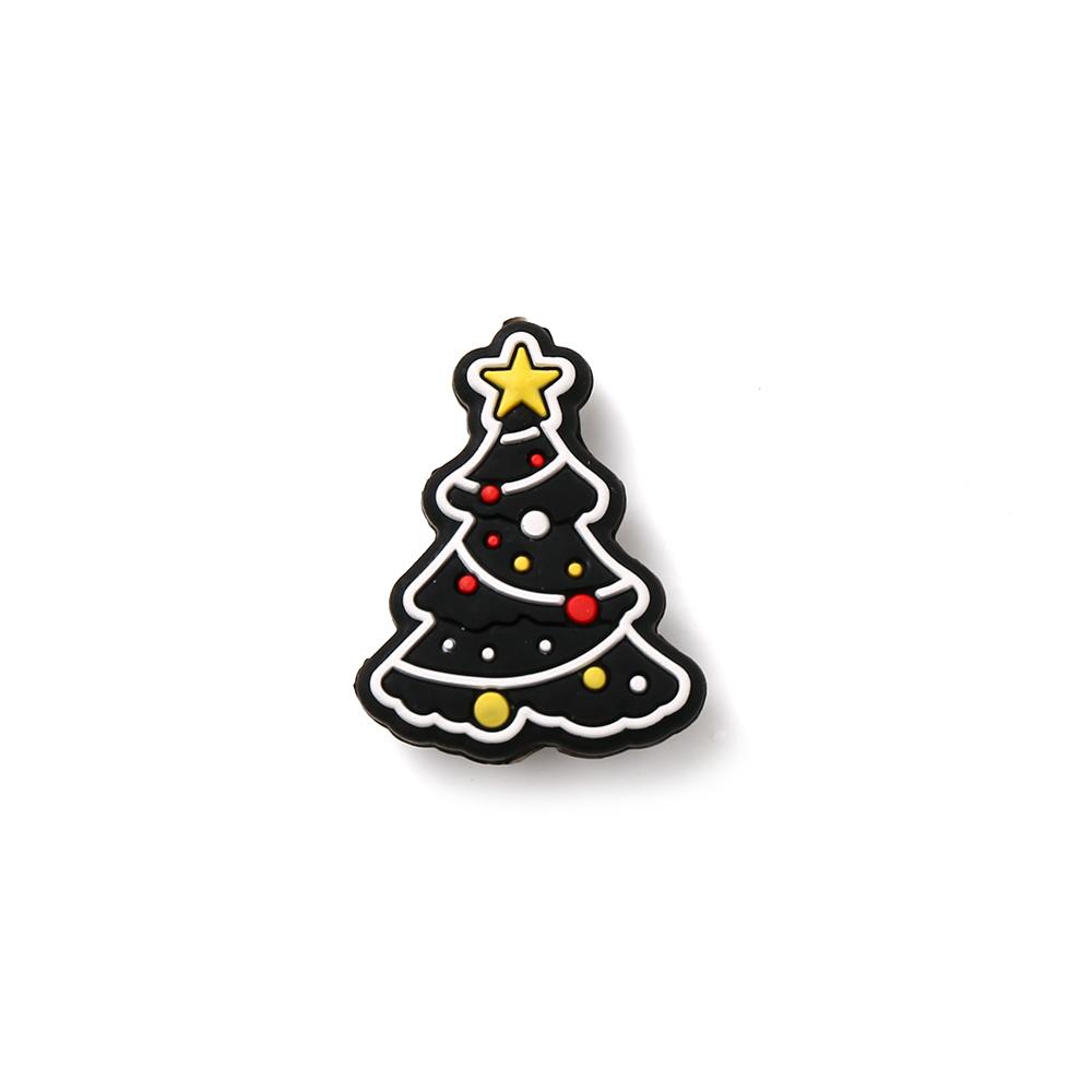 10pcs Cartoon Christmas Tree Silicone Teether Toy For Jewelry Making DIY Pacifier chain Clips Teether Beads Christmas Gifts