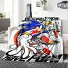 Sonic Adventure Play Together Flannel Blanket Super Soft Warm Cozy Blanket For Sofa Bed Office Travel Allseason Home Decor Gift