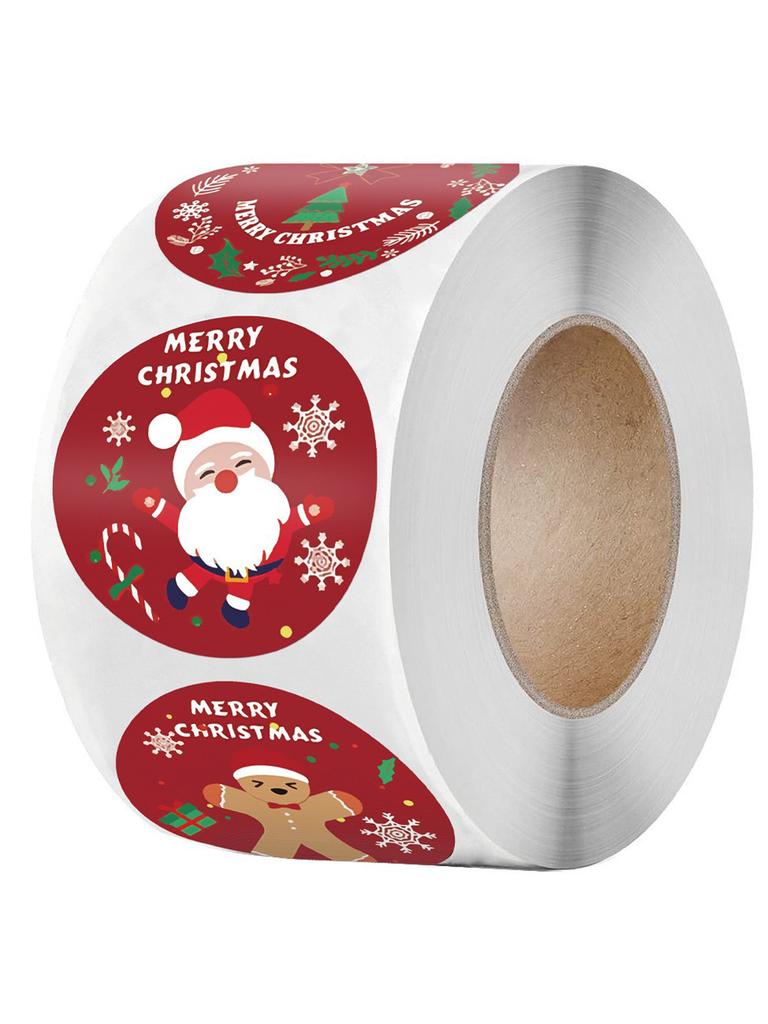 500pcs/Roll Merry Christmas Stickers Christmas Theme Seal Labels Stickers for DIY Gift Baking Package Envelope Stationery Decor