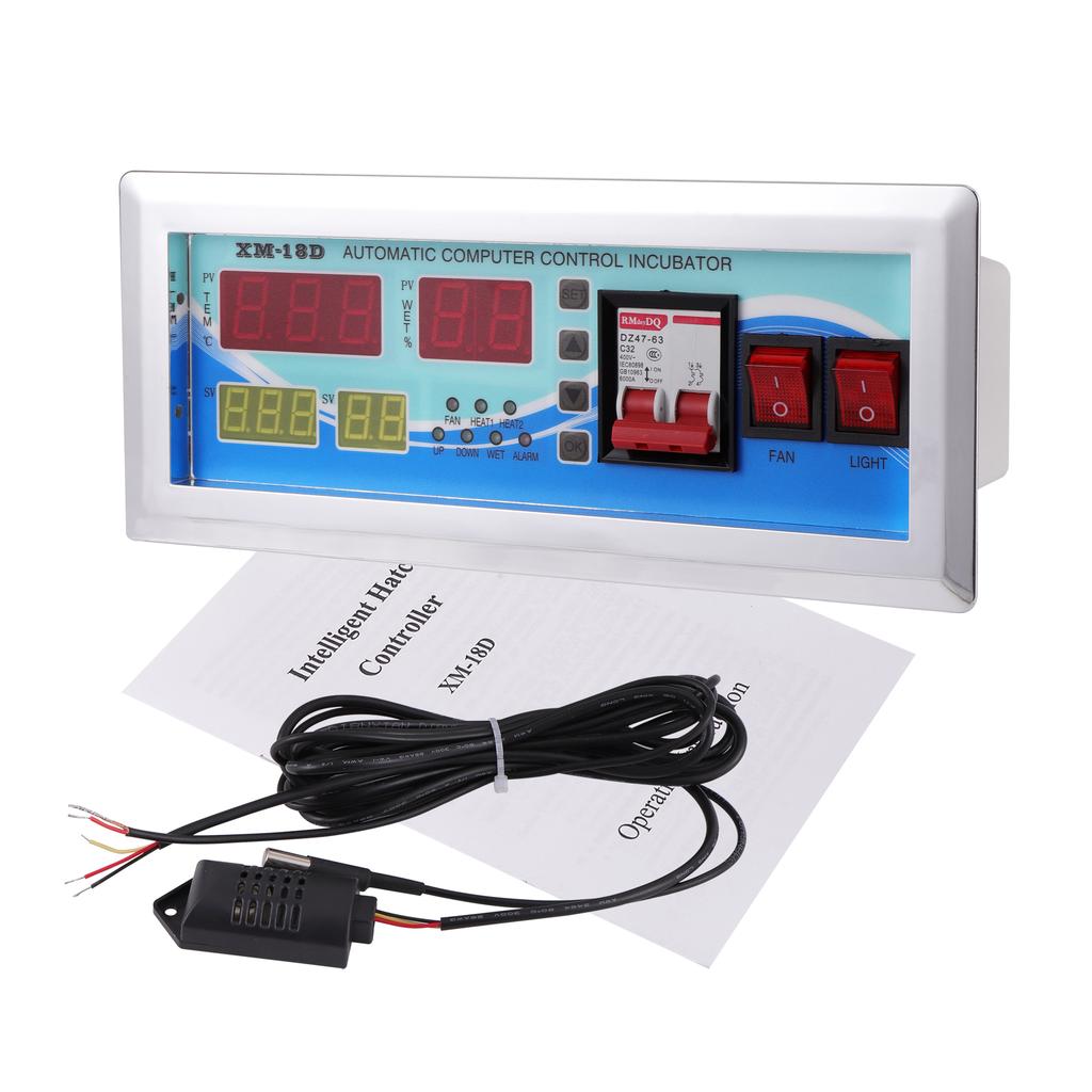 XM-18D Full Automatic Egg Incubator Controller Egg Hatcher Controller Multifunction Thermostat Temperature Humidity Controller