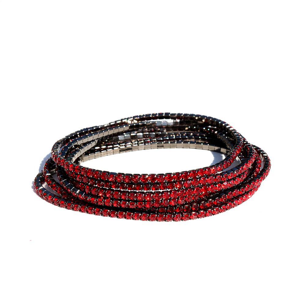 European & American Style Colorful Zircon Diamond Elastic Tennis Bracelet