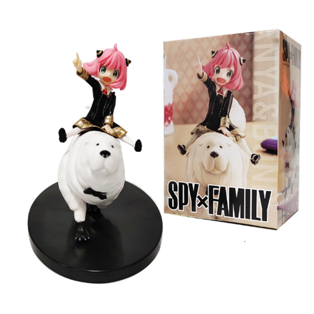 SPY×FAMILY Anya Forger Bond Forger riding posture Anime Action Figure Toys 14CM with box