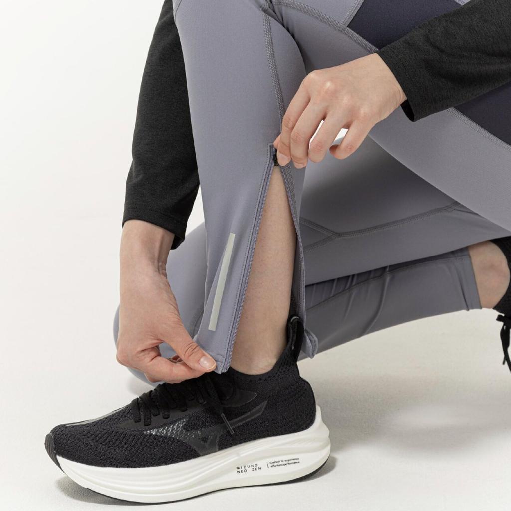 Mizuno SlimFit Multi-Pocket Long Tights J2MBC710 Women's Quiksilver XL Running Wear