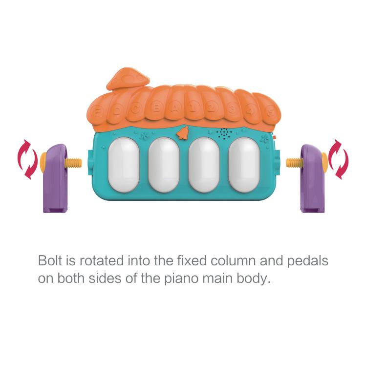 Infant Musical Play Mat & Piano Gym with Rattle Toys (0-18 Months)