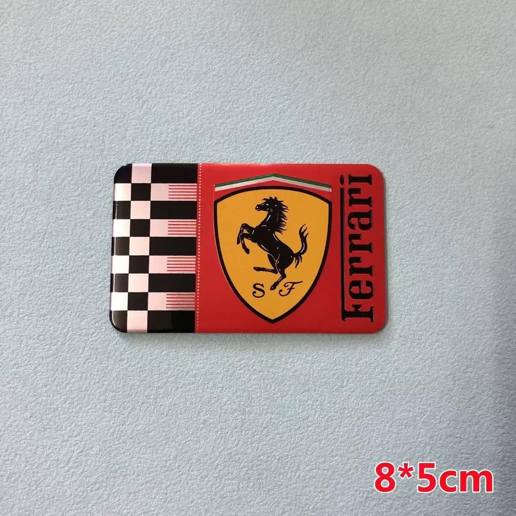 Aluminum Car Sticker For Ferrari Logo Teams SJ Scuderia Decal Cover Badge Auto Stickers Supplies Replacement Car Styling Decal