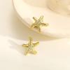 2Pcs/Set Fashion Starfish Stud Earrings For Women Geometric Gold Silver Color Temperament Earrings Summer Beach Jewelry Gift New