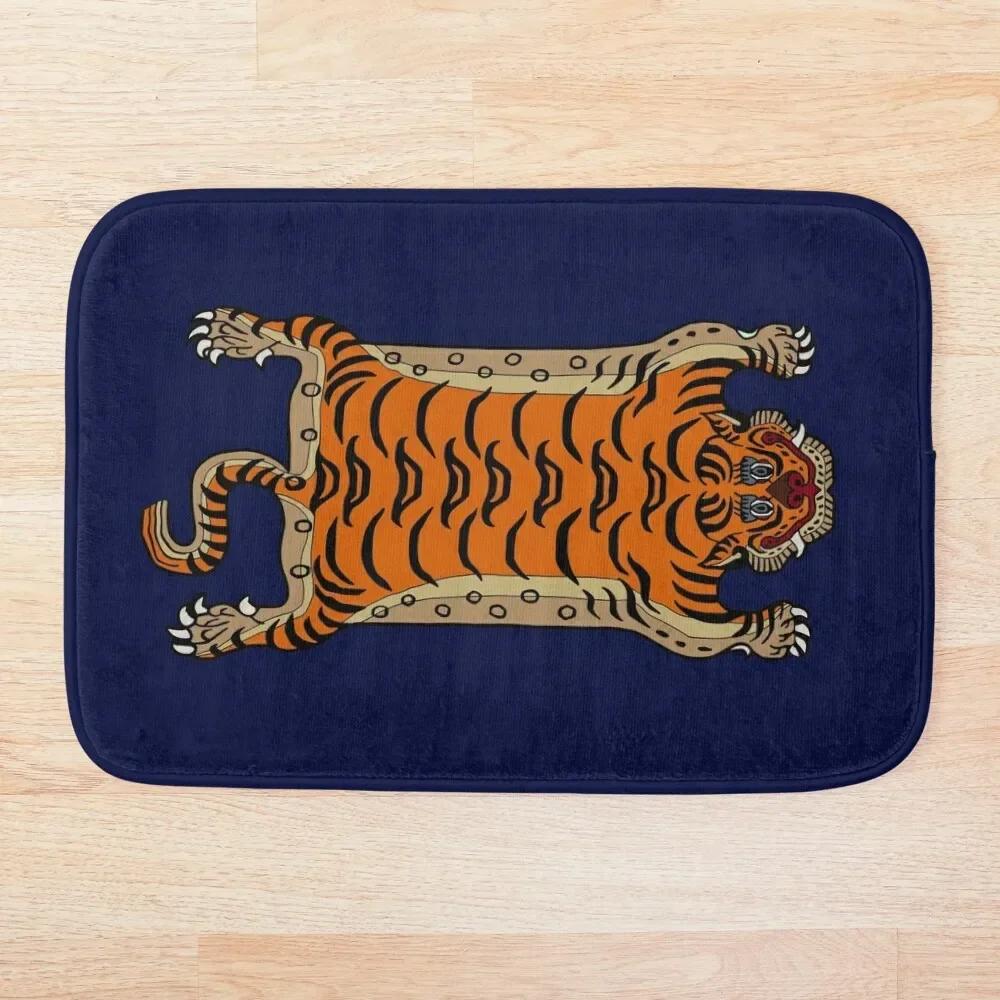 Tigerfell Grün Fußmatte Heimteppich Rutschfest Tierteppich Für Badezimmer Küche Flur Wohnzimmer Eingang Bodendekor Fußmatte