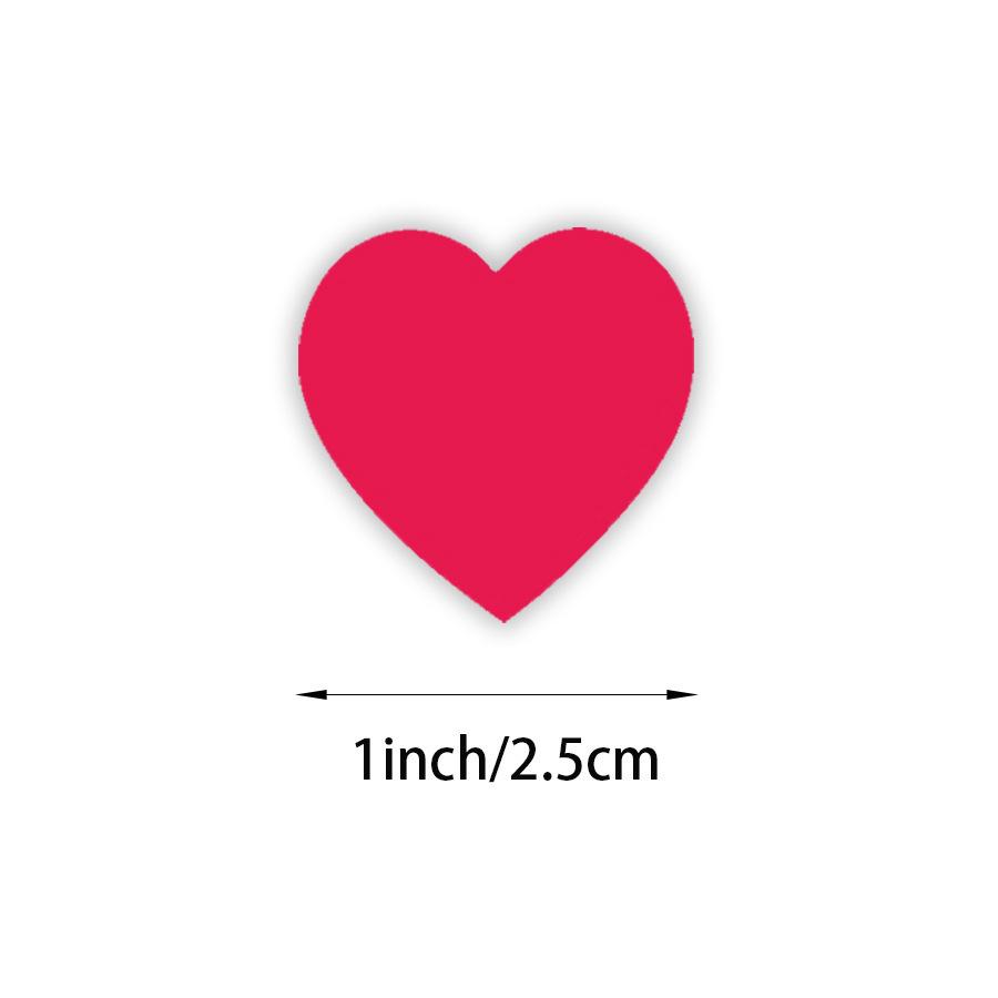 Heart-Shaped Love Stickers - 500 Self-Adhesive Labels per Roll