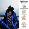 Espanyol Fc Stadium Flannel Blanket, Soft Polyester, Modern Design, All-Season for Camping, Travel, Gifts for holidays or birthdays
