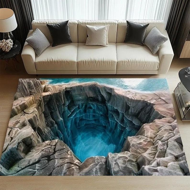 3D Dashuikeng Visuelle Streich Teppich Dekoration Fußmatte Wohnzimmer Teppich Schlafzimmer Anti-Rutsch Teppich Heimdekoration Geschenk