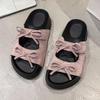 Fashion Bow Women Flats Slippers Elegant Slides Woman Shoes 2025 New Trend Summer Fashion Flip Flops Designer Walking Cozy Mujer Zapatos