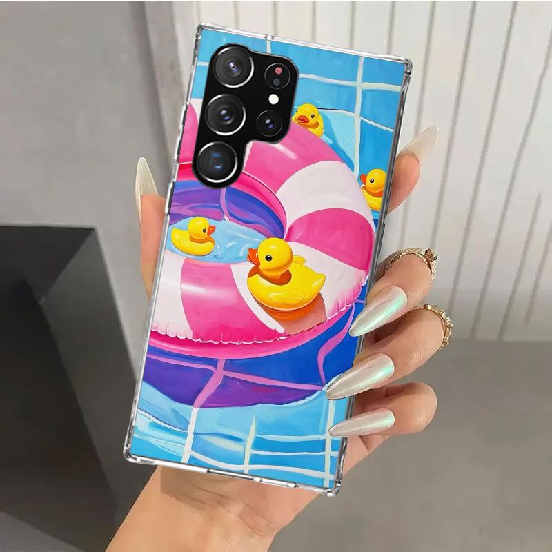 

Rubber Ducks Swimming Pool Phone Case for Samsung Galaxy S26 S24 S23 Ultra S25 Edge S22 S21 Plus S20 FE + Soft Print Shell Funda Samsung S26