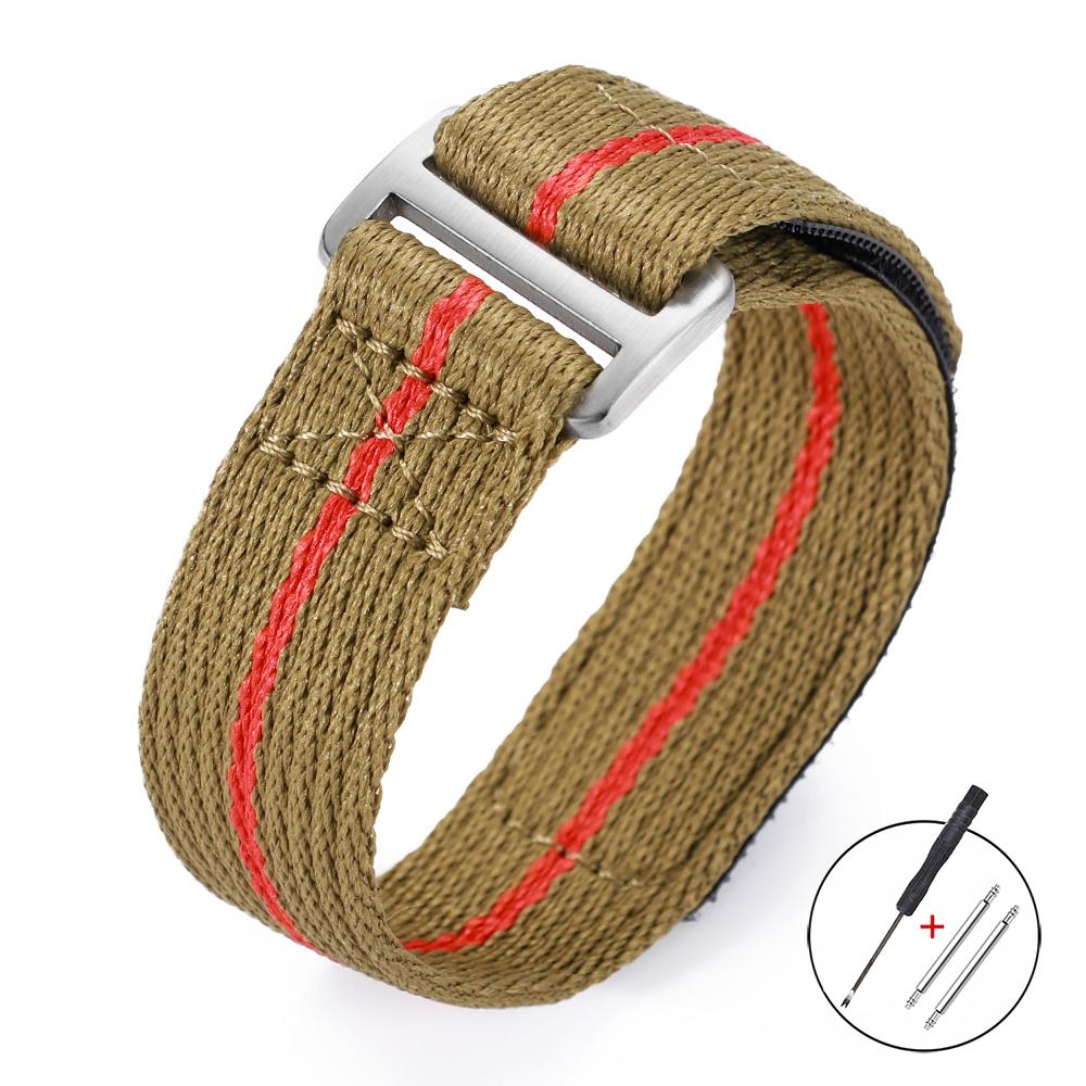Hook Loop 22mm 20mm Nylon Watch Strap for Seiko for Tudor Breathable Fabric Canvas Wristband for Military Sports Men's Bracelets