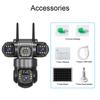 4G Solar WiFi Three-Lens Surveillance Camera with Remote Access