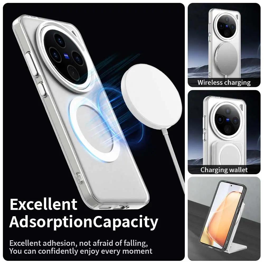 For Magnetic Case for Vivo X200 Pro Mini X200pro Candy Color Translucent PC + TPU Shockproof Bumper for Vivo V40 Pro G