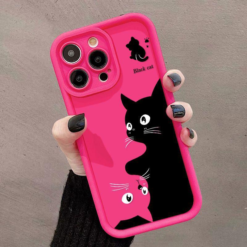 Advanced Art [Black and White Cat] Applicable To iPhone17pormax Mobile Phone Case 14 Simple 13 Creative 15 Soft Case