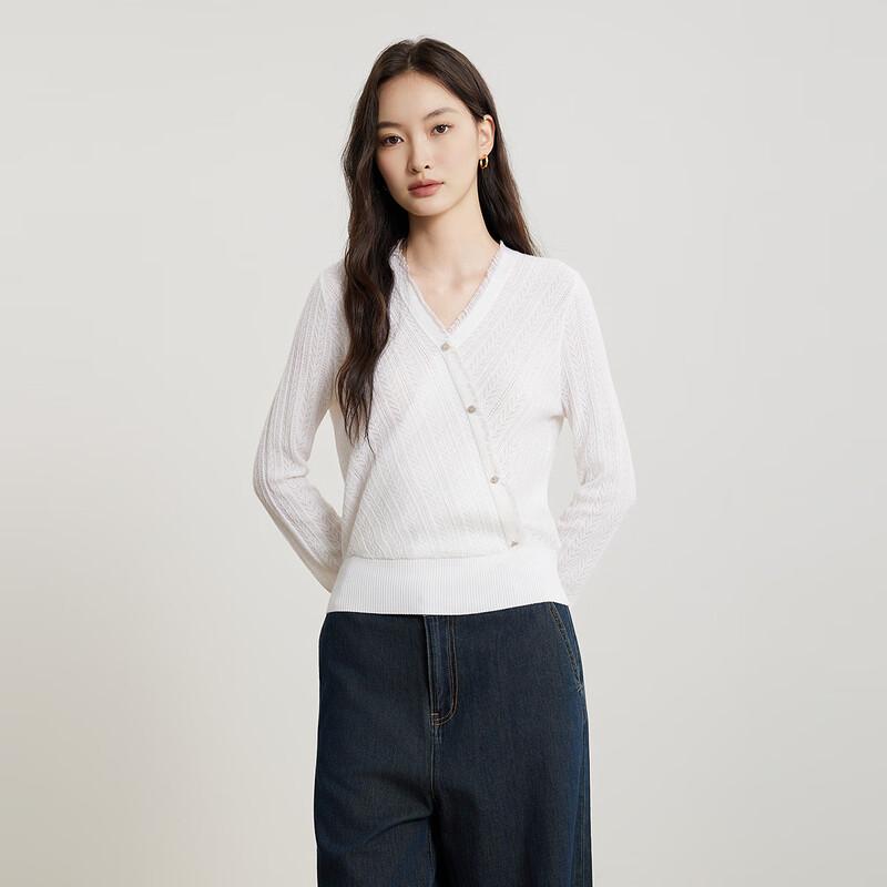 

Женский трикотажный свитер с V-образным вырезом, облегающего кроя, с косой застежкой на пуговицы XL