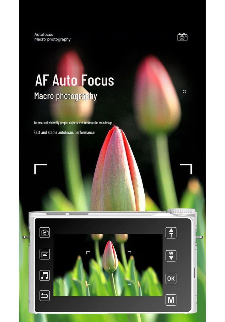 4K Touchscreen HD Digital Camera with MP3 Player & CCD for Students/Parties