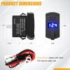 Rocker Type Charger Socket Type-C PD + USB QC 3.0 Charger + Voltmeter with Waterproof Cover 12V/24V Blue Led for Rocker Switch Switch Panel On Marine