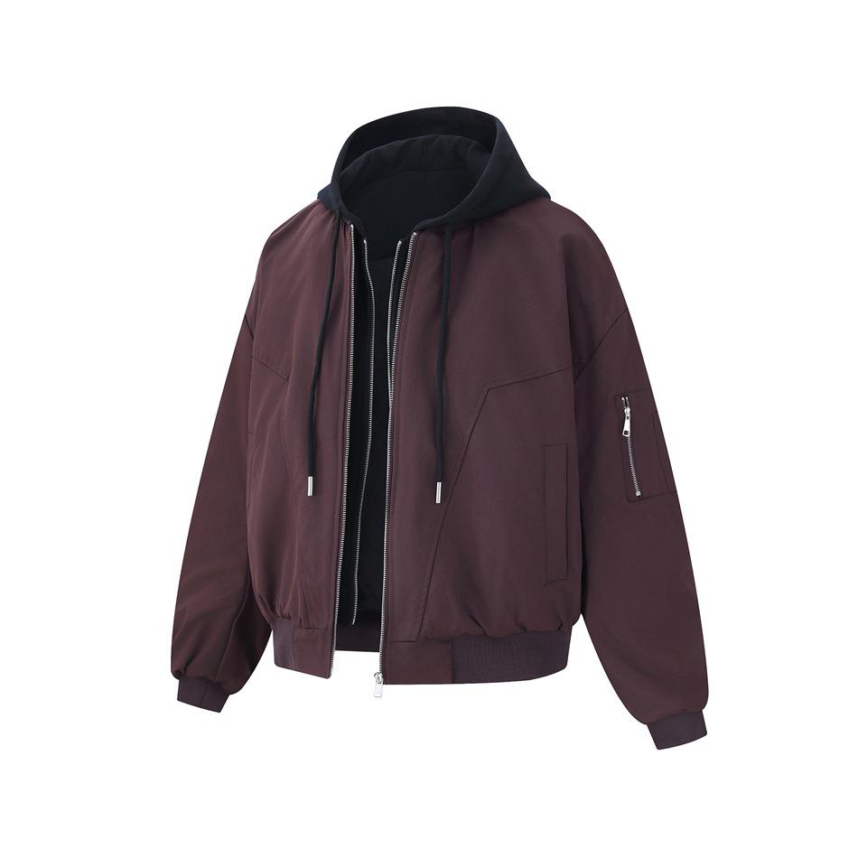 

FORN3 Men s Retro MA1 Winter Cotton Hooded Flight Jacket N1755 XL бордовий
