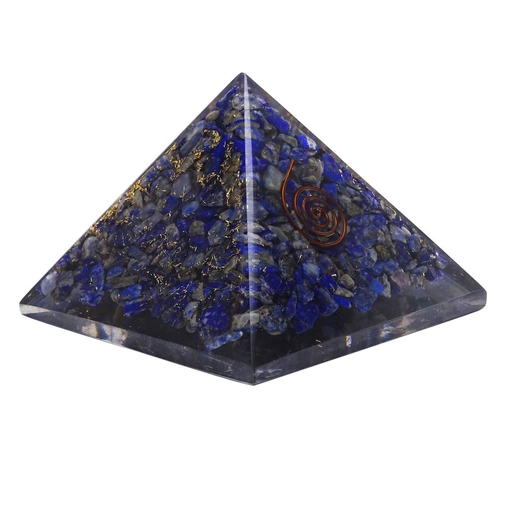 Harmonize Lapis Lazuli Orgone Pyramid With Healing Crystal Copper Chakra Symbol Meditaton Yoga Energy Generator Home D Cor