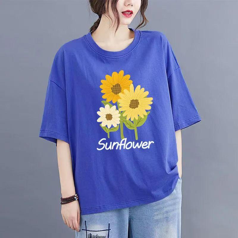 Cotton White T-shirt Women Short-sleeved Summer 2025 New Loose Short Half-sleeved Solid Color Tops