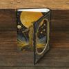 Retro Tarot Card Theme Hardcover Tri-Fold Notebook with Hollow-Out Design