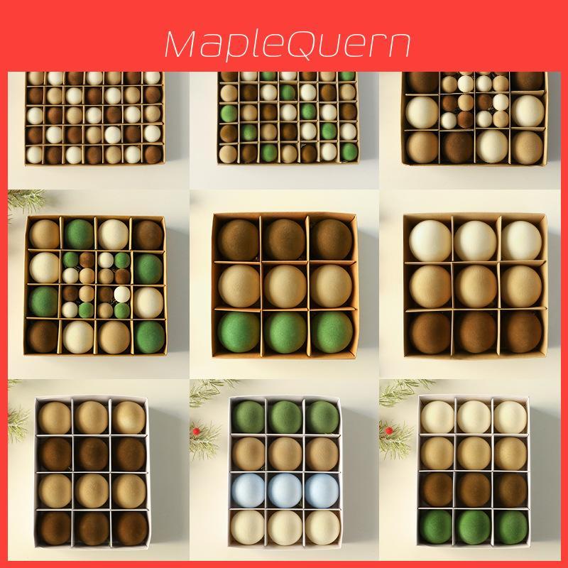 Christmas Tree Decor Flocking Balls Set With Multiple Colors For Holiday Festivities