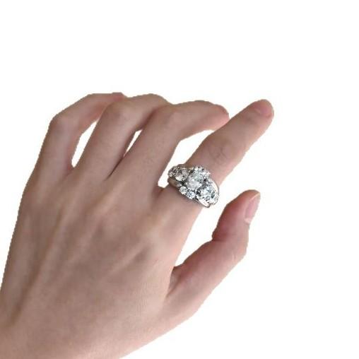 Light Luxury High-End Medieval Explosive Big Round Diamond Ring Inlaid With Zircon Exquisite Niche Stacking Wearing Versatile Index Finger Ring