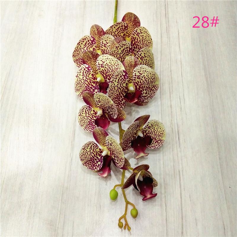 One Latex Butterfly Orchid Flowers 9 Heads Real Touch Good Quality Artificial Phalaenopsis Orchid