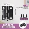 24pcs Butt Hinges Black Door Hinges, 1" x 3/4" Cabinet Door Hinge, Flat Foldi