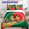 Set Biancheria da Letto Stampata Calcio Portogallo 3 Pezzi Set Copriletto Traspirante Accogliente come Regalo per la Casa Nuova o per le Feste