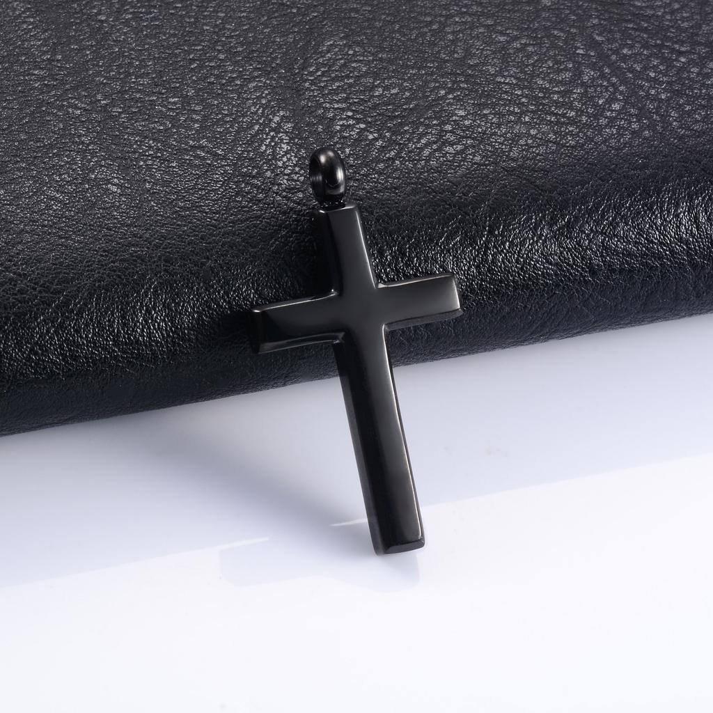 Christian Stainless Steel Cross Pendant Necklace for Women Men Charms for Chain Choker Minimalist Prayer Jewelry Accessories