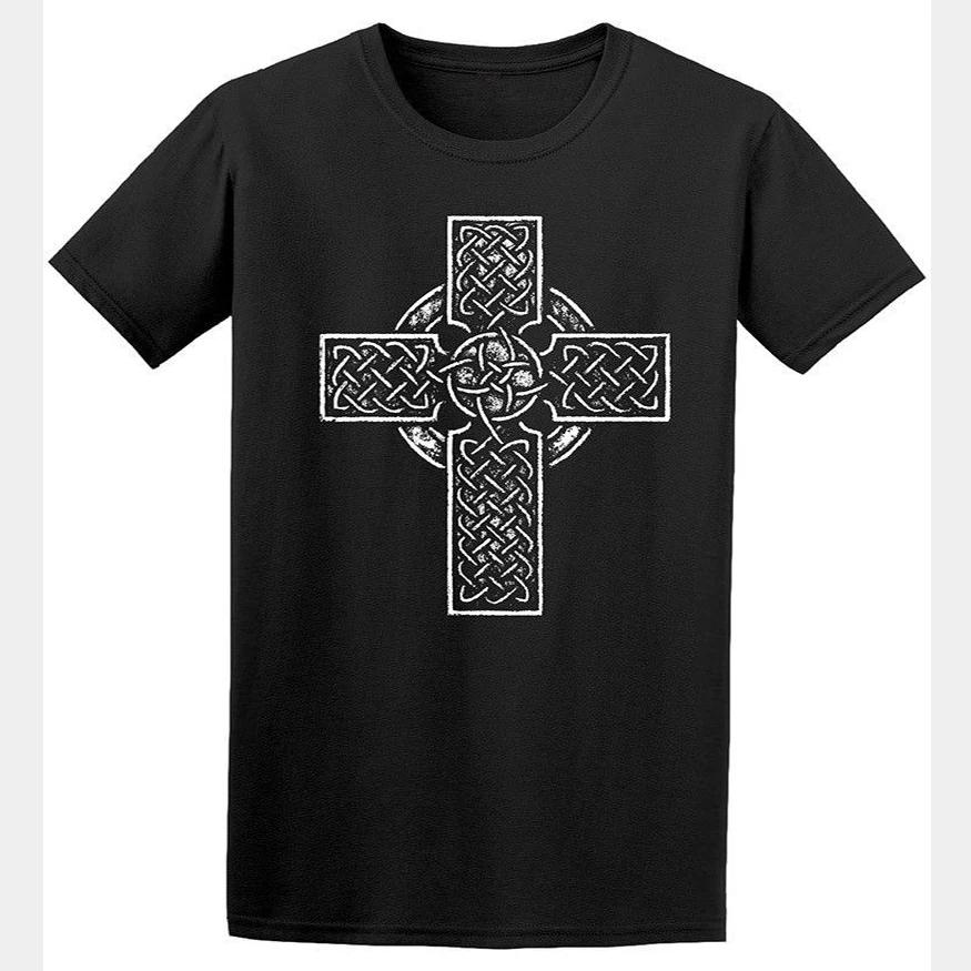 Ancient Traditional Celtic Cross Printed T Shirt. Short Sleeve 100% Cotton Casual T-shirts Loose Top Size S-3XL