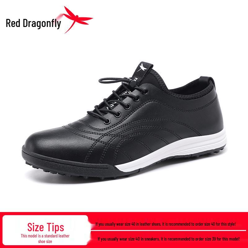 Red Dragonfly Men's Waterproof Leather Commuter Sneakers - 2026 Spring Casual Non-slip Travel Shoes
