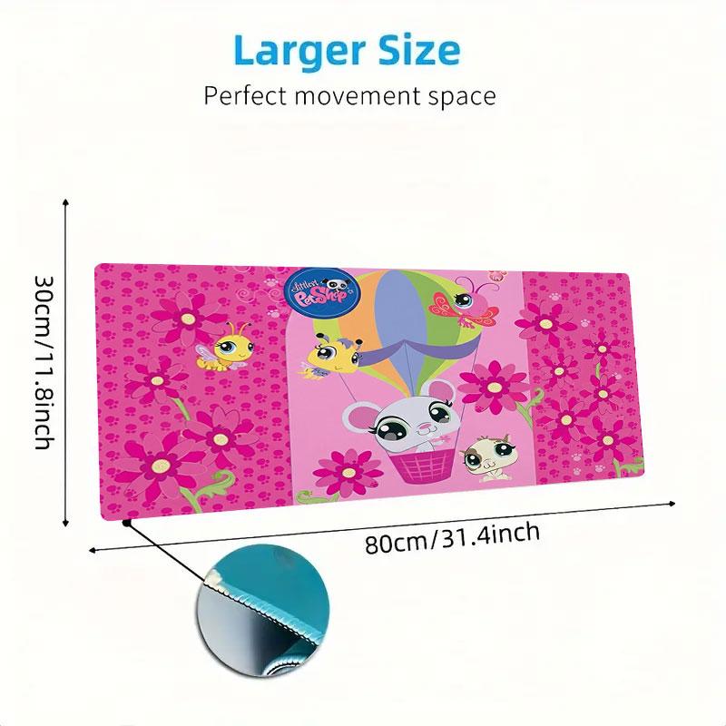 Littlest Pet Shop Large Size Mouse Pad Large Gaming Table Cushion Non-slip Laptop Tablet Big Mousepad XXL Mat Mini PC Playmat With Lock edge