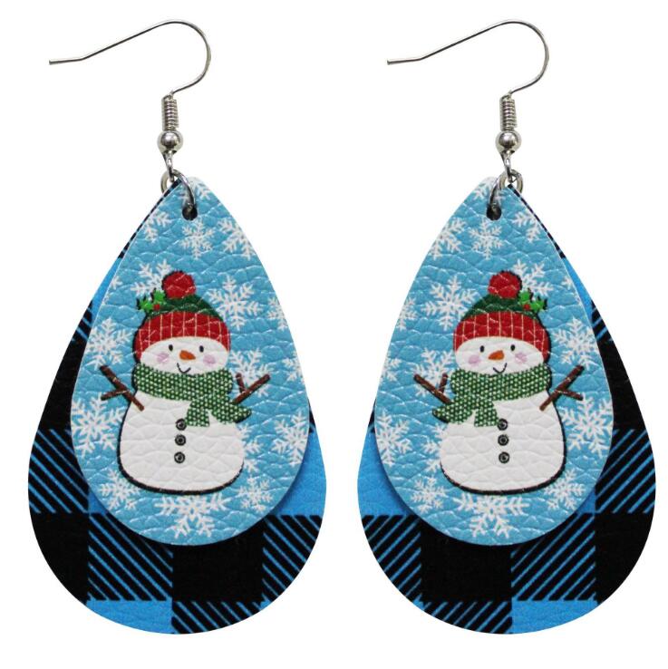 2025 New Fashion Women Christmas Santa Claus Snowman Drop Shaped Earrings Women Cute Christmas Party Earrings Jewelry Gifts