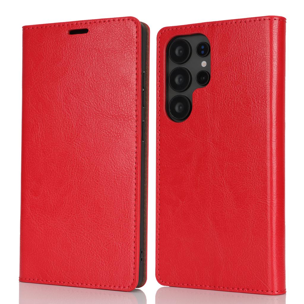 For Samsung Galaxy S25 Ultra Case Crazy Horse Texture Split Leather Wallet Phone Cover