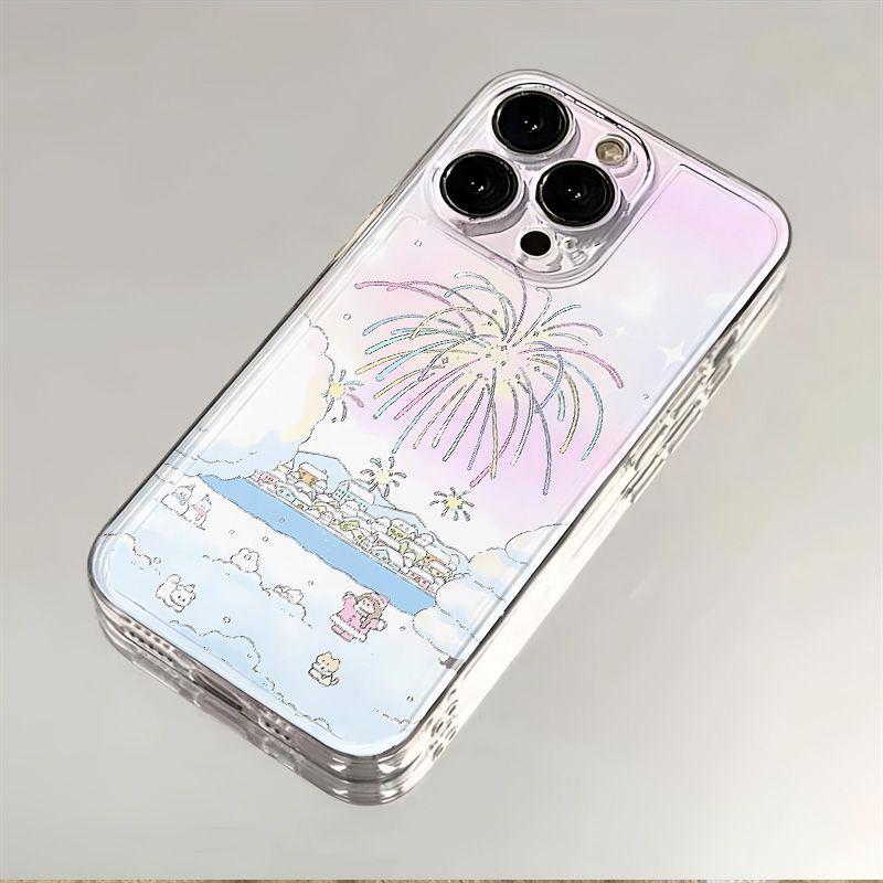 Applicable to Apple 11PROMax girl ins wind transparent 11pro mobile phone case/11/11/11 ice and snow fireworks