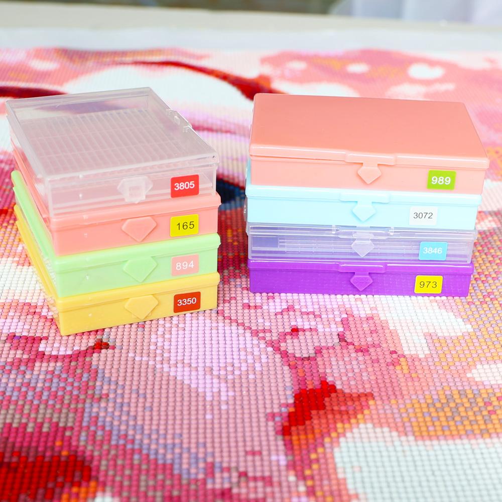 New Macaroon Colour DIY Multifunctional Diamond Painting Tray, Flip-Top Diamond Storage Tray Box, Easy To Place The Diamonds